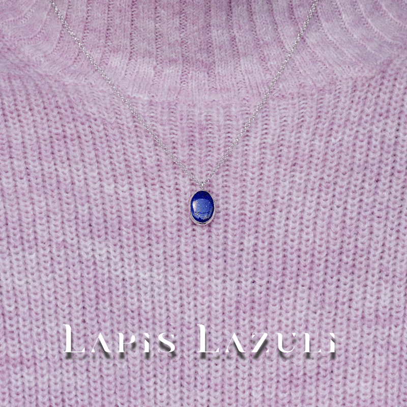 New『ラピスラズリ』の世界でひとつの天然石ネックレスsilver925 
