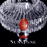 New『SunStone』の世界でひとつの天然石ネックレスsilver925 + ロジウムコーティング