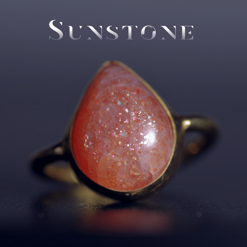 New『SunStone』の世界でひとつの天然石リングsilver925 + 22kgf |
