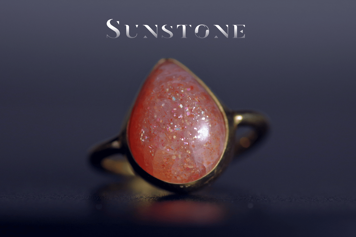 New『SunStone』の世界でひとつの天然石リングsilver925 + 22kgf |