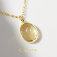 New 『Citrine』の世界でひとつの天然石ネックレスsilver925 + 18kgf