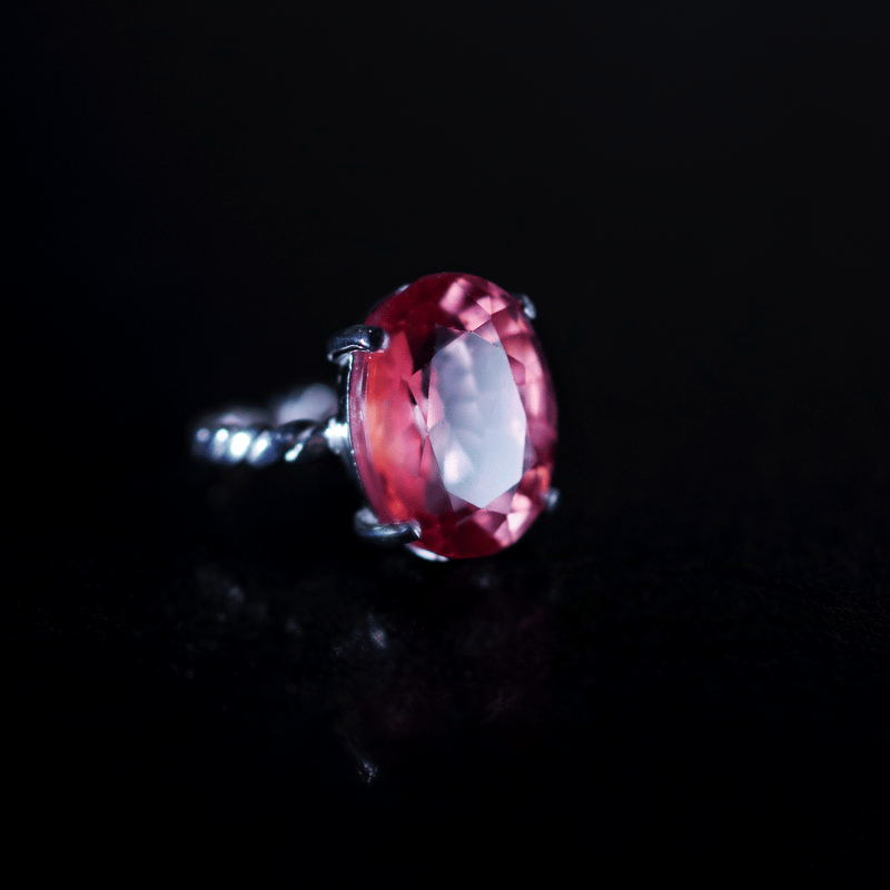 New ☆新作 ☆『Morganite』☆天然石リングsv925 + 18kgp ☆ 新作 ☆『Morganite』☆の世界でひとつの天然石リングsilver925