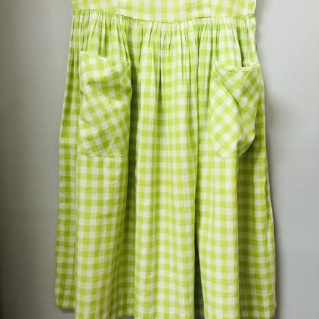 50s righetgreen gingham dress【00825】