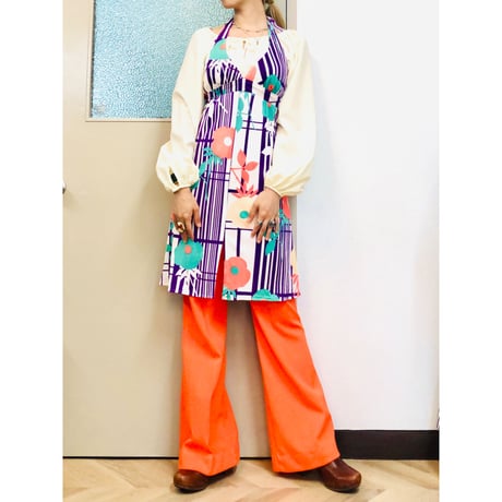 60s Halter mini dress【00969】