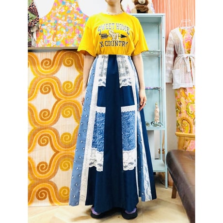 Vintage yellow X-COUNTRY tee【01193】