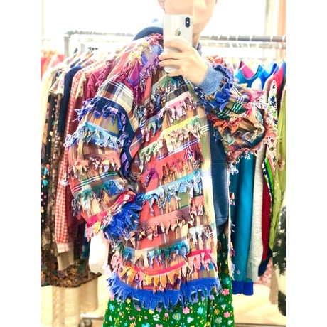 PAULA SWEET Plaid fringe jacket【00785】