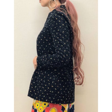 60s Flower pattern corduroy jacket【00499】
