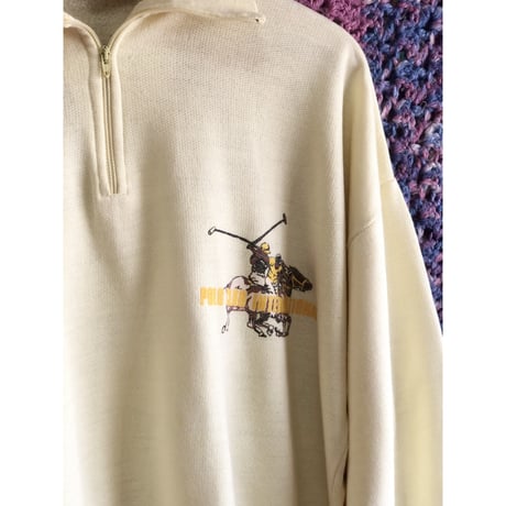 Butter yellow half zip sweat shirt【01357】