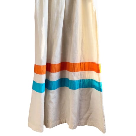 60s Long sleeve patchwork maxi dress【01381】