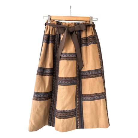 70s Mr. Hank Brown wool mix skirt【01415】