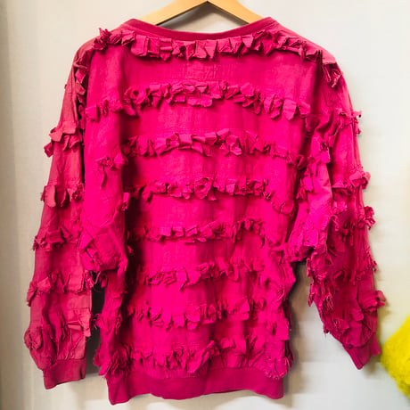 Paula Sweet Muslin Mink Fringe pink pullover【01117】