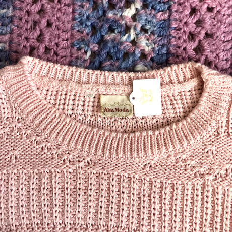 Pastel pink knit sweater【01368】