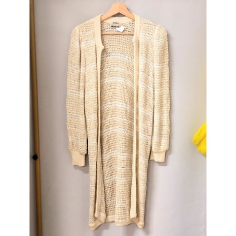 Vintage long knit cardigan【00552】
