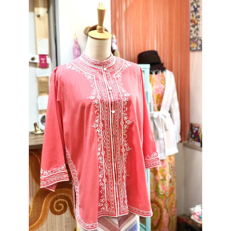 Caro of Honolulu Embroidered Blouse / Pink【01143】