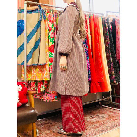 Vintage Velvet collar dress【01062】