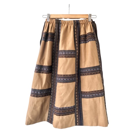 70s Mr. Hank Brown wool mix skirt【01415】