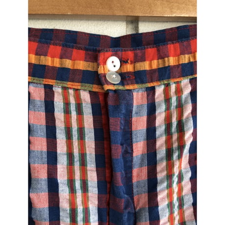 70s Seersucker pants【01284】
