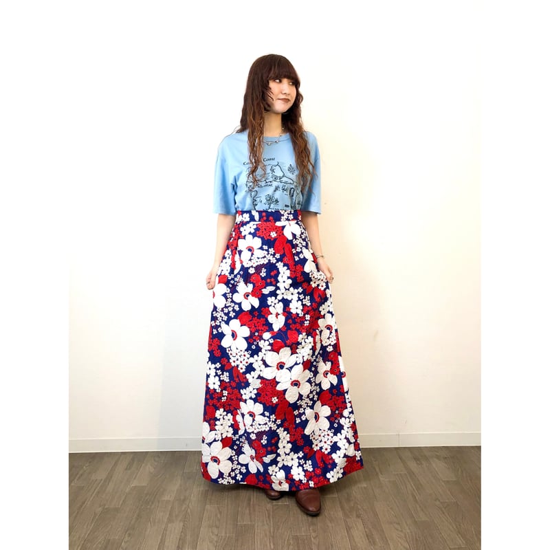 【8/17まで値下げ】70s flower pattern long skirt 8/17まで値下げ】70s flower pattern long skirt 8/17まで値下げ】70s
