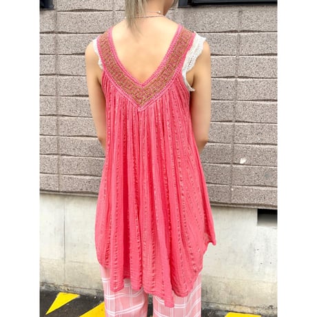 Vintage pink cotton tunic【01513】