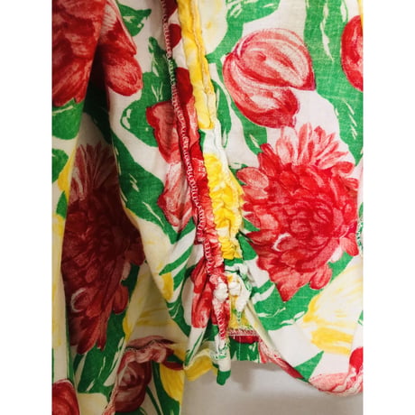 Vintage tulip pattern long skirt【00844】