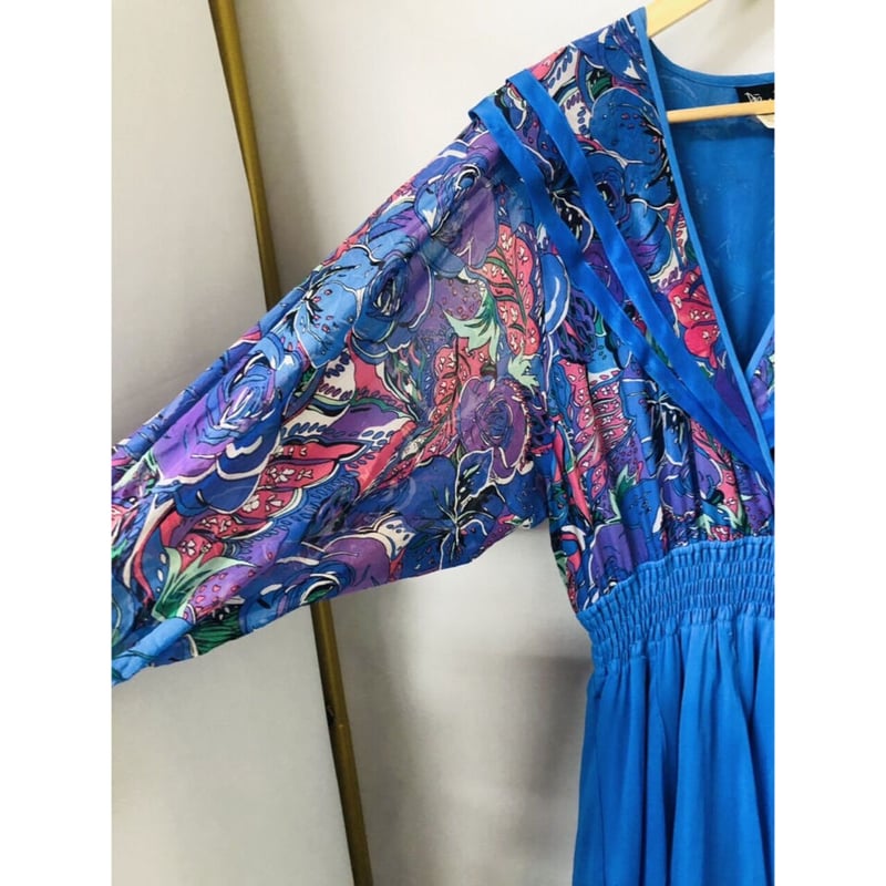 Diane Freis Silk dress with Scarf【00695】 | Vint...