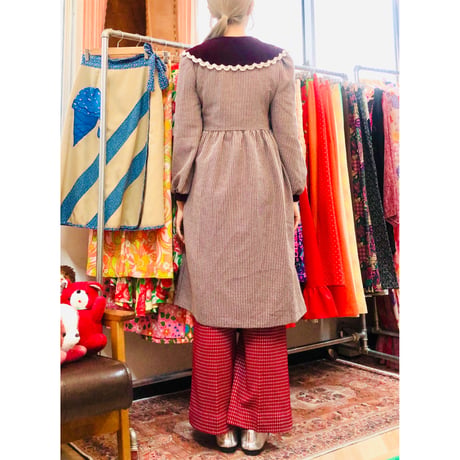 Vintage Velvet collar dress【01062】
