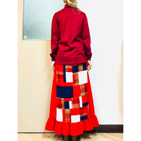 70-80s L.L.Bean Burgundy turtleneck top【01010】