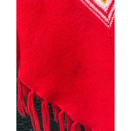 70s Knit poncho【01027】