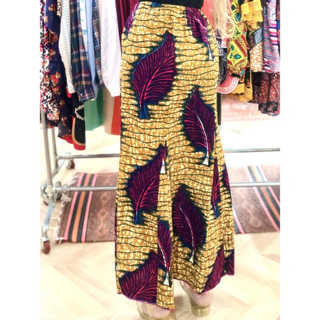 Vintage leaf pattern african batik skirt【01183】