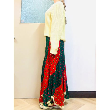 70s Escargot maxi skirt【01030】