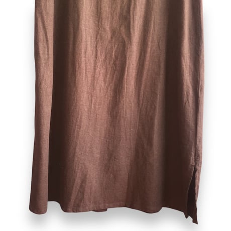 Vintage brown sleeveless long dress【01509】