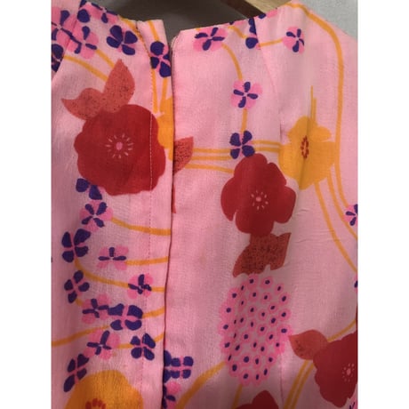 70s Hawaiian sheer maxi dress【00830】