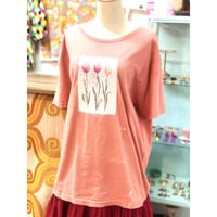 90s Flower Art tee / Pink【01165】
