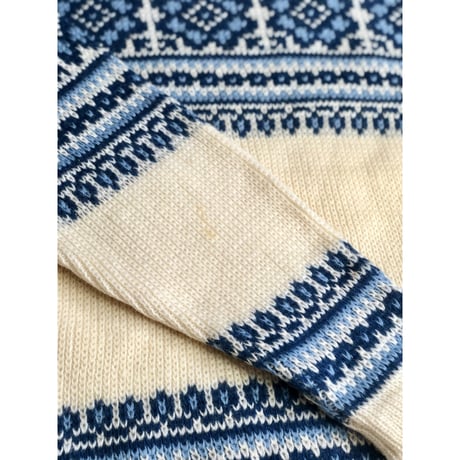 Nordic blue wool sweater【01351】