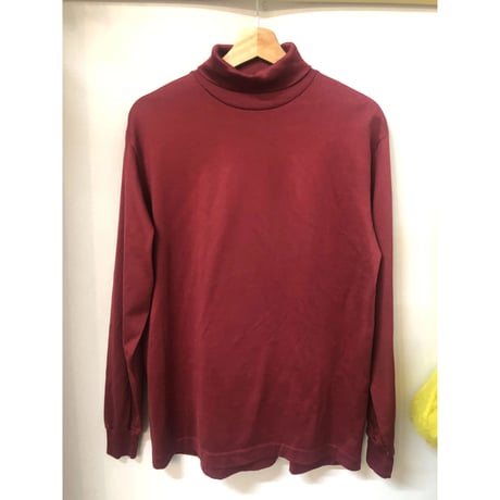 70-80s L.L.Bean Burgundy turtleneck top【01010】