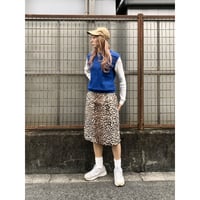 Vintage leopard faux fur skirt【01396】