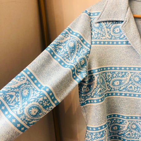 70s Blue paisley 2PC【01127】