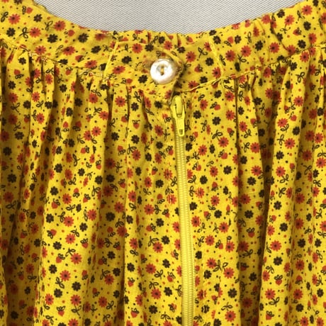 70s Yellow floral 2pc【01213】