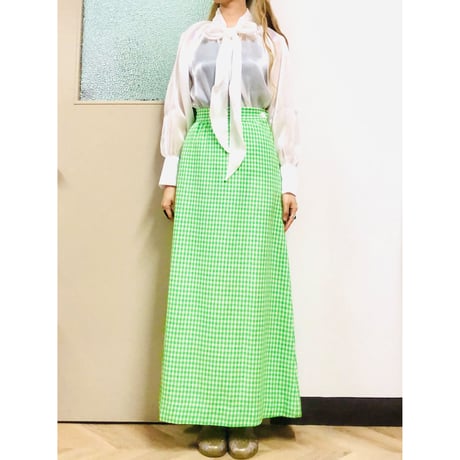 Vintage bowtie sheer blouse【00793】