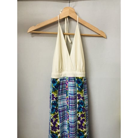 60s Halter maxi dress【00720】