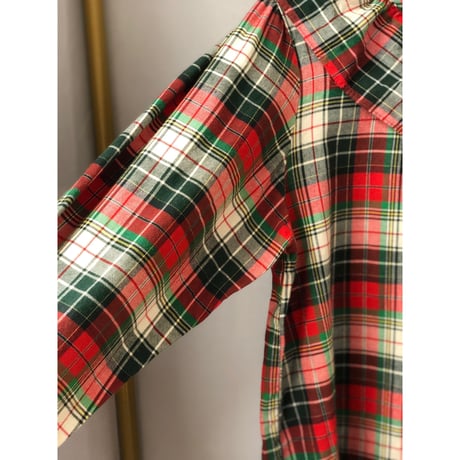 Vintage plaid cotton tunic【00642】
