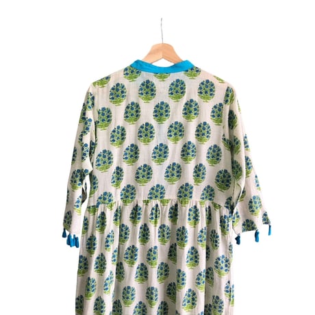 Indian cotton maxi dress【01447】