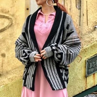 80s oversized knit cardigan【00089】