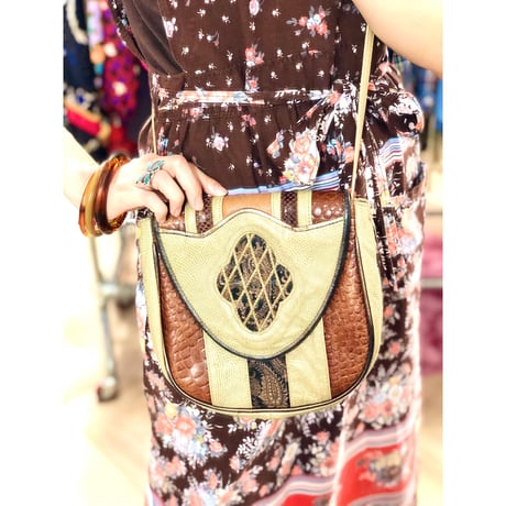 70s Patchwork shoulder bag【00931】