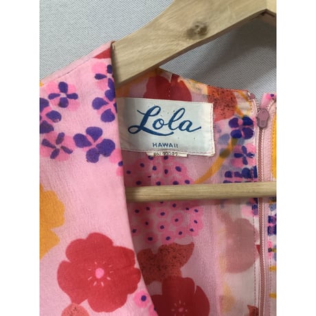 70s Hawaiian sheer maxi dress【00830】