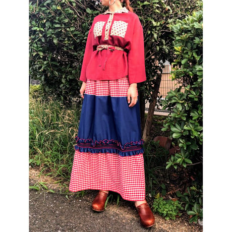 Vintage flare sleeve blouse【00381】