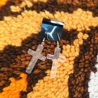 80s Clear cross pierce WHITE【00574】