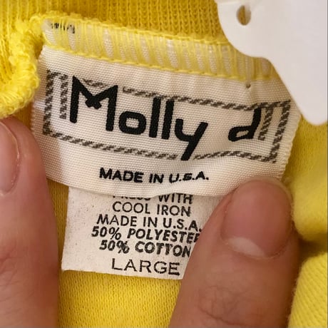80s Yellow turtleneck top【01013】
