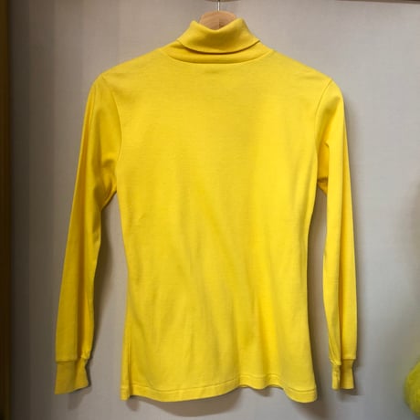 80s Yellow turtleneck top【01013】
