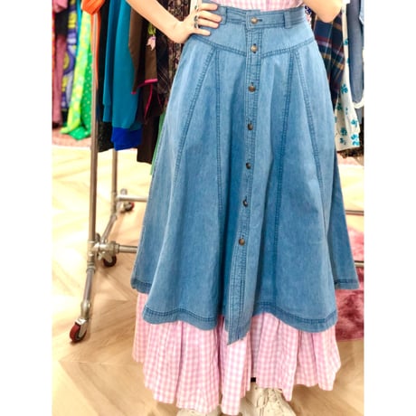 Vintage denim skirt【00909】